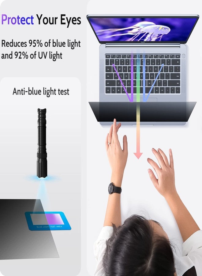 Peslv 17.3 Inch Laptop Privacy Screen Compatible With Lenovo Hp Dell Acer Asus Thinkpad Envy, 16:9 Aspect Removable Anti Glare Blue Light Filter Protector, 17.3inch Computer Monitor Security Shield - Image 4